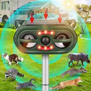 Solar Animal Repeller,Deer Repellent Devices Squirrel Repellent Outdoor,Cat Repellent Outdoor with Motion Sensor &Flashing Light,Racoon Repellent for Skunk Deer Rabbit,Dog Repellent for Yard,Garden