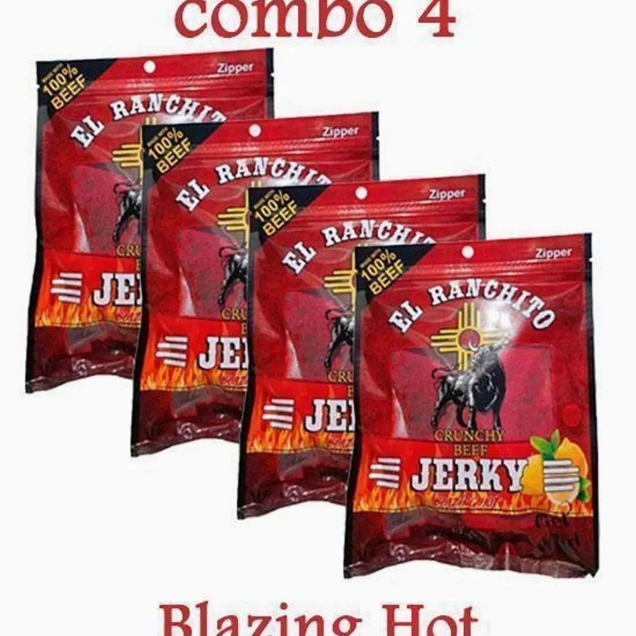 Blazing Hot El Ranchito Crunchy Beef Jerky Net Wt. 2 oz