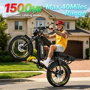 NFC Intelligent Unlock Adult All-Terrain Ebike, Robust 1500W Peak Motor,48V 15Ah Removable Lithium Battery High Speed E-Bike,  20" Wide CST Fat Tire Off Road Electric Bicycle for Outdoor Adventure Trips