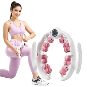 Merach Manual Push-Pull Roller Relaxing Deep Tissue Massage Tool Ring for Thigh Calf & Waist Foam Roller for Daily Stretching & Recovery Body Care Pink