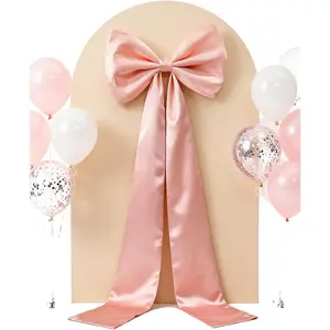 Detachable 77x24 Inch Satin Super Big Bow for Backdrop Wall Decorations Wedding Giant Bows Birthday Huge  Bow