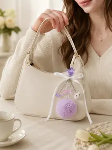 apanese Kawaii Cat Plush Keychain with Star Clasp and Bow Charm, Y2K Aesthetic Purse Pendant for Women Girls, Cute Bag Decoration for Backpack Handbag Tote Phone Strap Car Keys, Christmas Halloween Birthday Gift for Best Friend