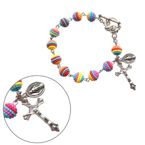 Rainbow Beaded Bracelets Wrist Jewelry Beads Hand Alloy Material