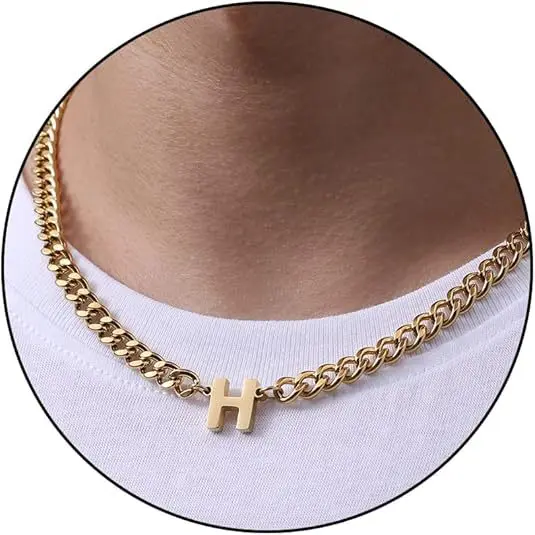 H letter necklace (gold)