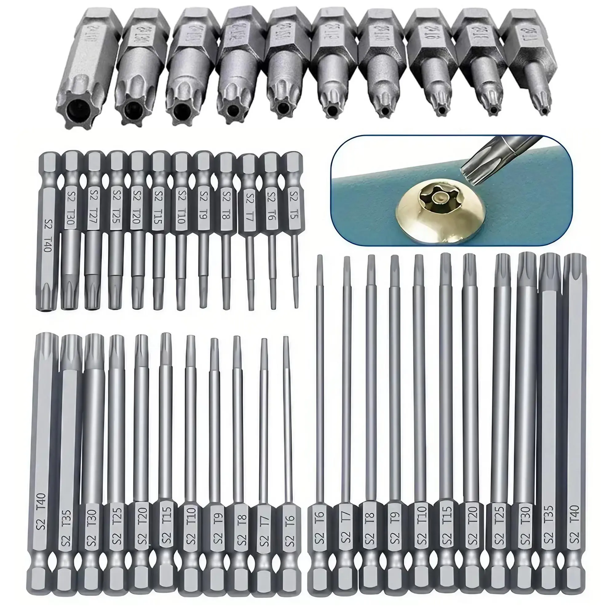 Precision Screwdriver Bit Set, Multipurpose Screwdriver Bit Set, Durable & Rustproof Screwdriver Bit Set for Home Appliance Repair & Car Maintenance, Screwdriver Bits Set Tool