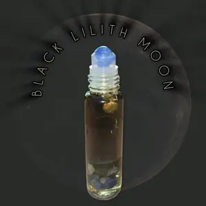 BLK LILITH MOON RITUAL oil with Black Obsidian Crystals (ROAD OPENER/PROTECTIVE ENERGY OIL/Cord Cutting)
