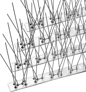 Bird Spikes with Stainless Steel Base, Durable Bird Spikes Arrow Pigeon Spikes Fence Kit for Keeping Small Bird, Crows and Woodpeckers Away, Covers 3.4 Feet(1.04m)