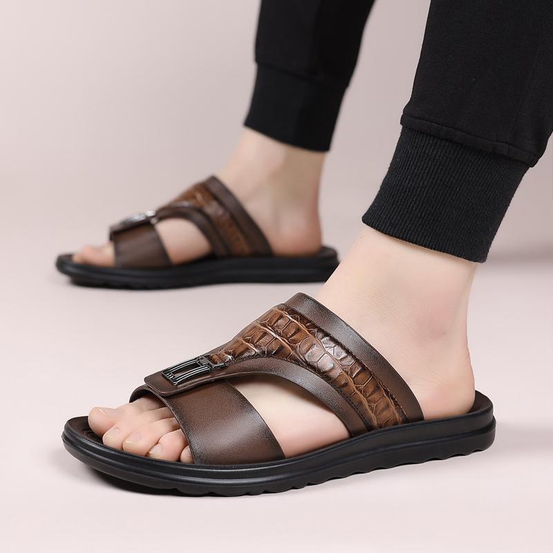 Men’s Summer New Non-Slip Outdoor Casual Business Slide Sandals  Flipflop Footwear Bathroom Lounge Slides and Beach Slides