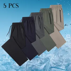 Men’s Summer 5-Pack Lightweight Versatile Athletic Pants – Moisture-wicking, durable stitching, perfect for outdoor activities and hot weather