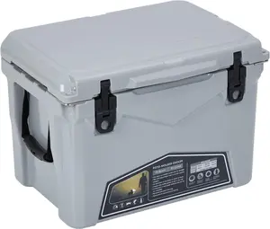 GAOMON Grey Premium Rotomolded Camping Cooler – 5-Day Ice Retention, Heavy-Duty Portable Cooler with Fish Ruler, Cup Holders & Drain Plug – Ideal for Outdoor, Fishing, Beach, Picnics & Tailgating (20 Quart)