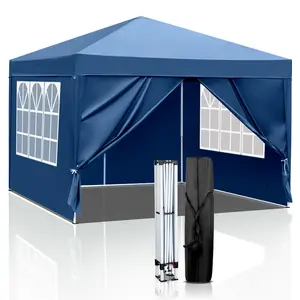 10x10ft Pop Up Canopy, Portable Instant Canopy Tent with 4 SideWalls for Outdoor Events, Party, Wedding, Birthday,Graduation,Instant Pop ,sun shelter