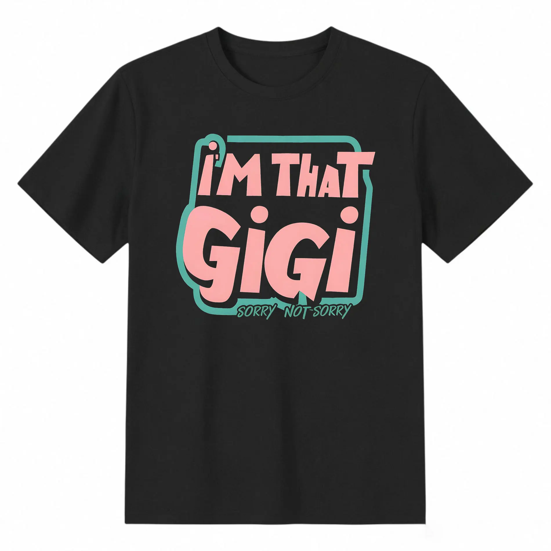GIGI Text Print Women's T-Shirt Casual Round Neck Spring/Summer Top Short Sleeve