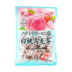 HONGYUAN White Peach Oolong Tea Flavored Hard Candy 500g - Sweet Fruit Tea Candy for Snacks & Gifts