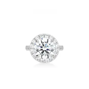 VAMERAY 8 Carat Halo Round White Ring#12118