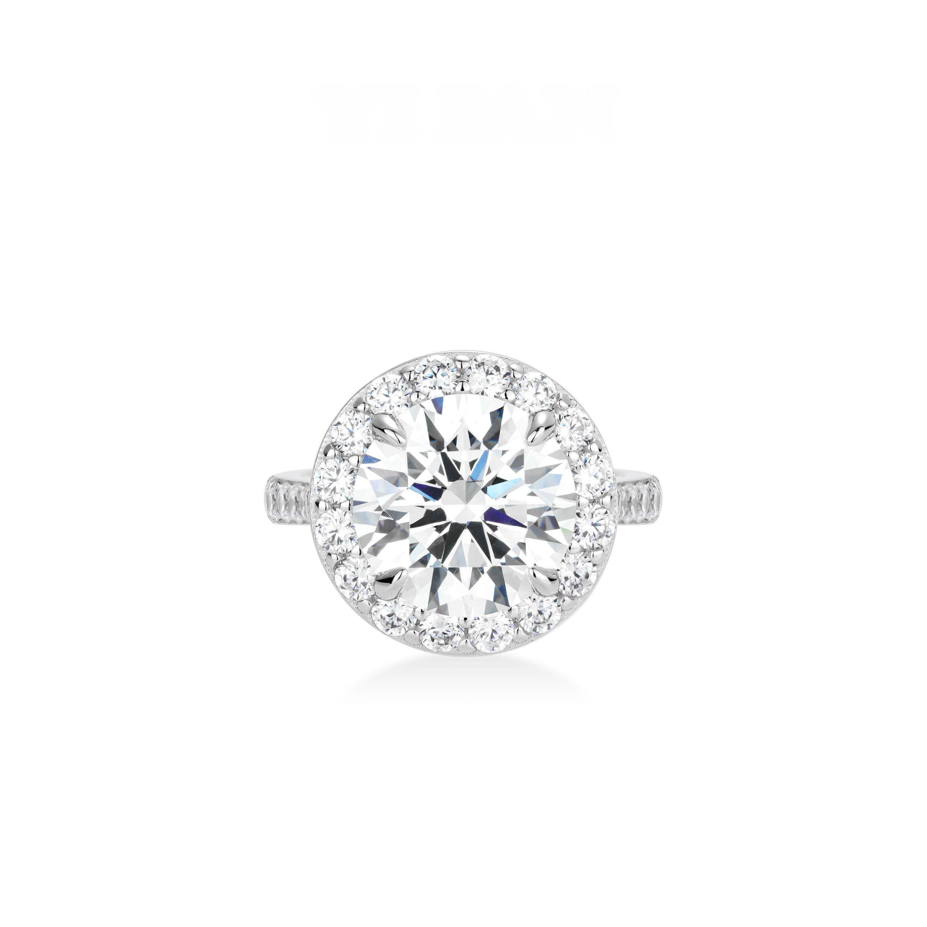 VAMERAY #12118 8 Carat Halo Round White Ring