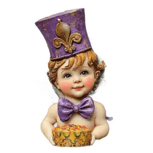 Mardi Gras Sign, King Cake Baby Sign, DCO-13095, Sign For Wreath, 10x10" Metal Sign