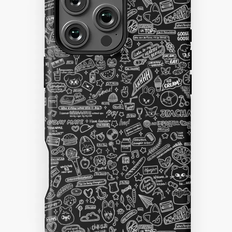 PHONE CASE Line art SKZ Iconic Moments Doodle (2024 edition) - black