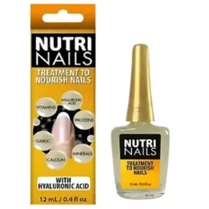 Nutri Nails Hardener with Hyaluronic Acid, Vitamins & Minerals Results in Weeks 0.4oz / Endurecedor con Acido Hialuronico, Vitaminas y Minerales Resultados en Semanas 12ml