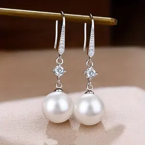 Elevate Your Style With Exquisite White Faux Pearl Drop Dangle Earrings - Perfect For Daily Wear, Weddings And Holidays - Ideal Gift For Women - 1 Pair