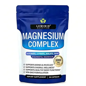 LUMINIX Magnesium Complex 8 Essential Magnesium Supplement 1000mg, A powder containing 8 essential magnesium complexes.