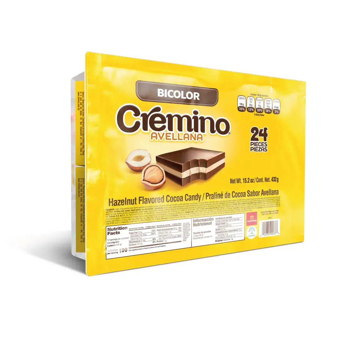 Cremino Bicolor Chocolate Tray | Hazelnut & Milk Chocolate Bars | Fine Taste | 24 Total Pieces Cremino Bicolor Chocolate Tray | Hazelnut & Milk Chocolate Bars | Fine Taste | 24 Total Pieces