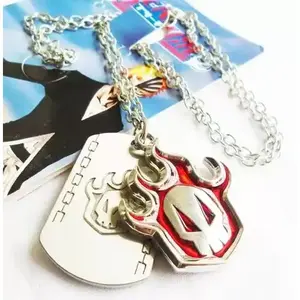 Flame Spirit Detachable Pendant Necklace, Anime-Inspired Gothic Jewelry, Dual-Layer Fire Chain for Men Women