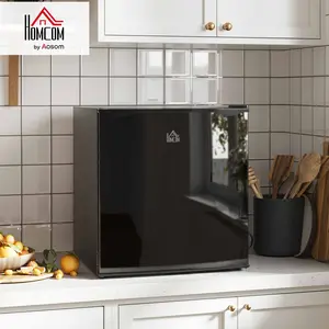 HOMCOM Mini Freezer Countertop, 1.1 Cu.Ft Compact Upright Freezer with Removable Shelves, Reversible Door for Home, Dorm, Apartment and Office, Silver