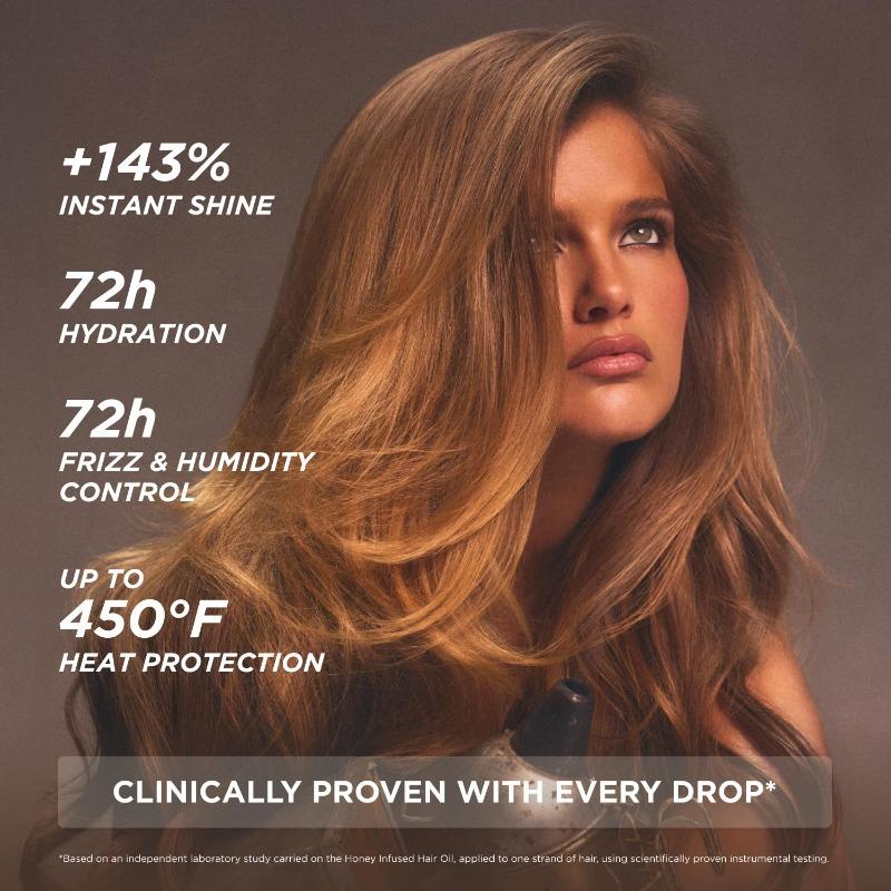 2026 Gisou Honey Infused Hair Oil - Hydrating & Frizz Control Treatment with Mirsalehi Honey, Adds Shine & Heat Protectant for All Hair Types, 1.7 Fl Oz