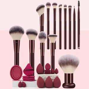 30pcs Makeup Tool Set Including 13pcs Makeup Brushes, 4pcs Beauty Sponges, 4pcs Mini Sponges, and Cleaning Tool, Perfect for All Makeup Lovers, Makeup Tools Set