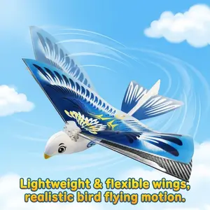 （30-minute battery life）flying bird toy, outdoor play, USB rechargeable, flight toy for boys and girls, flying bird with LED lights, moves left/right and rotates, easy to control.rechargeable  toy magic