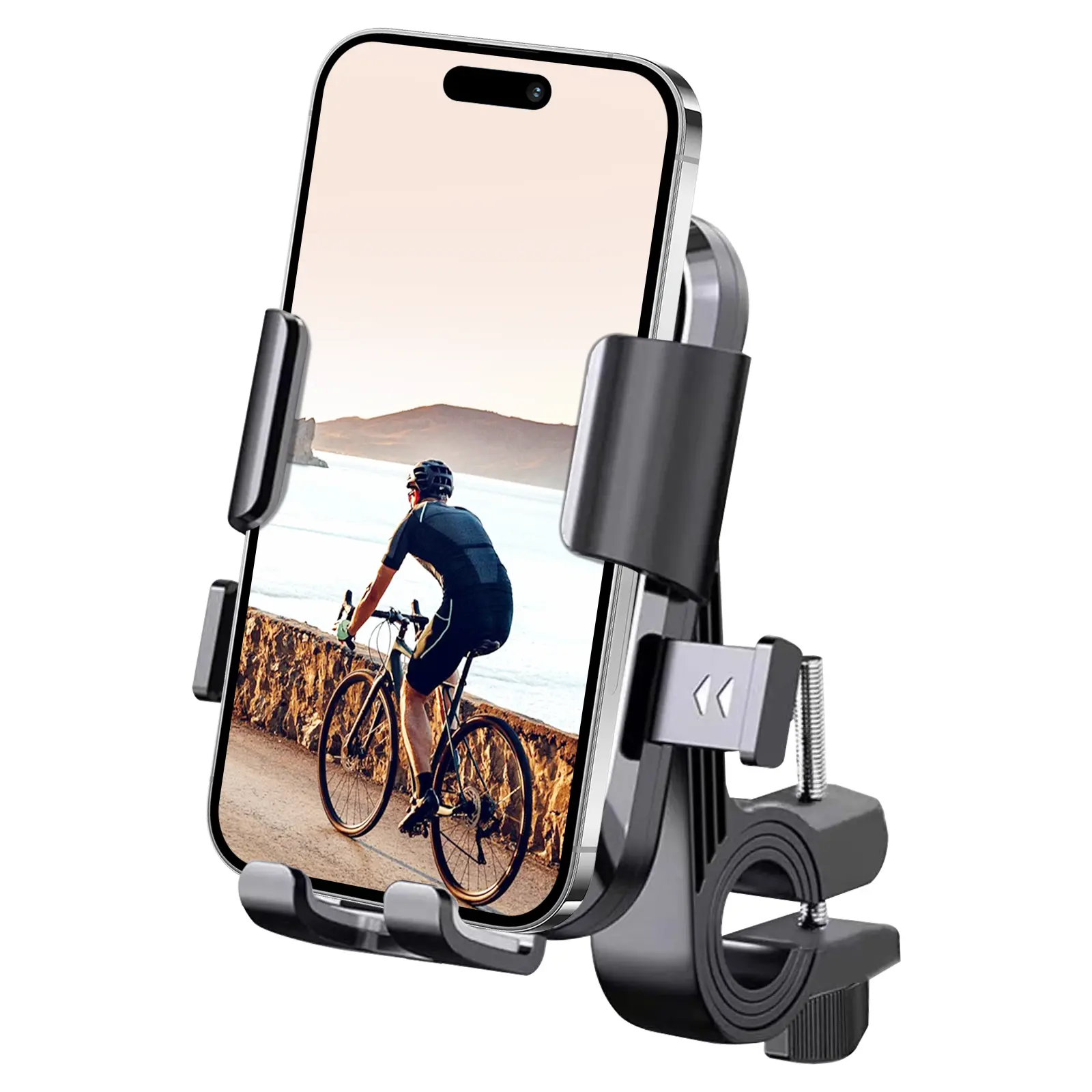 2-Bike Phone Mount Holder for Electric Scooter, Motorcycle &Ebike -Universal Handlebar Cell Phone Holder, Anti-ShakeDesign, Easy Install Landscape Grip Adjustable Durable bikesSmartphone Cellphone