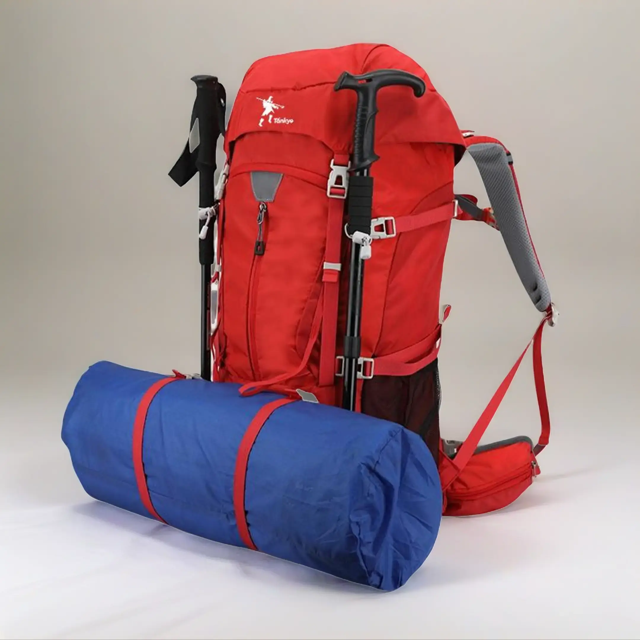 Tankye 50L Durable Hiking Trekking Rucksack, Water-Resistant & Lightweight Outdoor Carrier with Rain Cover for Camping, Durable Outdoor Hiking