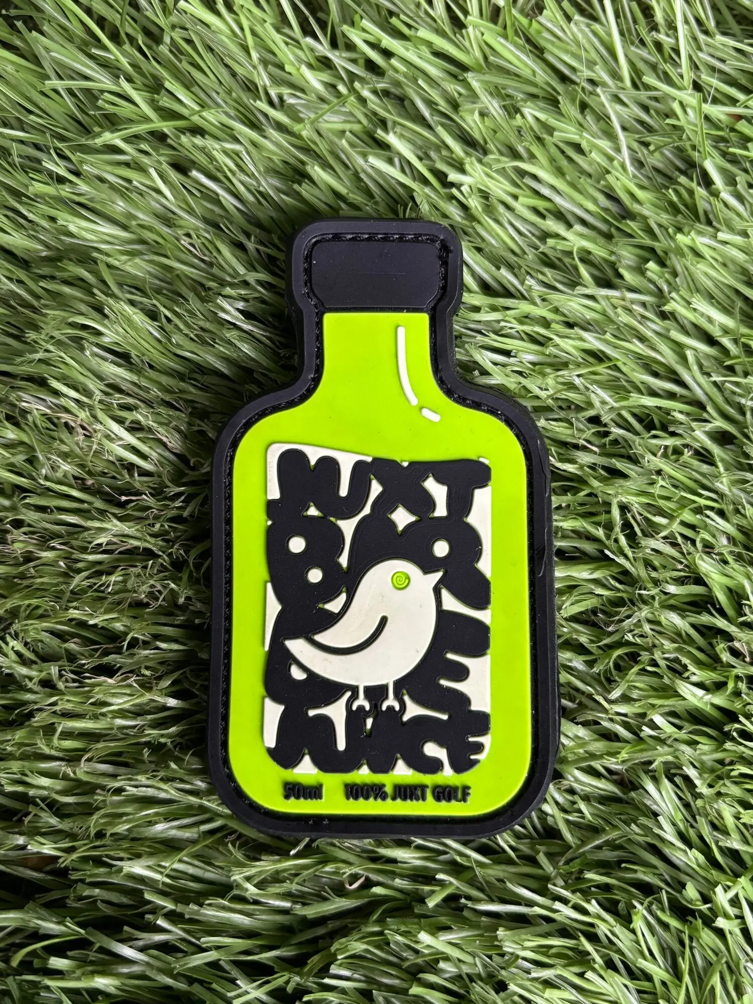 BIRDIE JUICE 3D Golf Morale Patch - 3D Raised Face, Premium Texture, Instant Attach, Velcro Hook Backing, for Golfers, On-Course Mix & Match, Embroidery Sewing Supply, Raised Texture