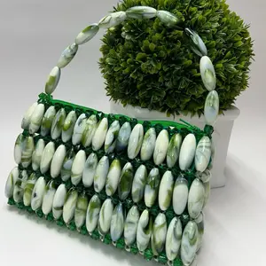 Candy Pop Beaded Bag for Outings and Occasions - Beaded Design with Unique marble  Accents