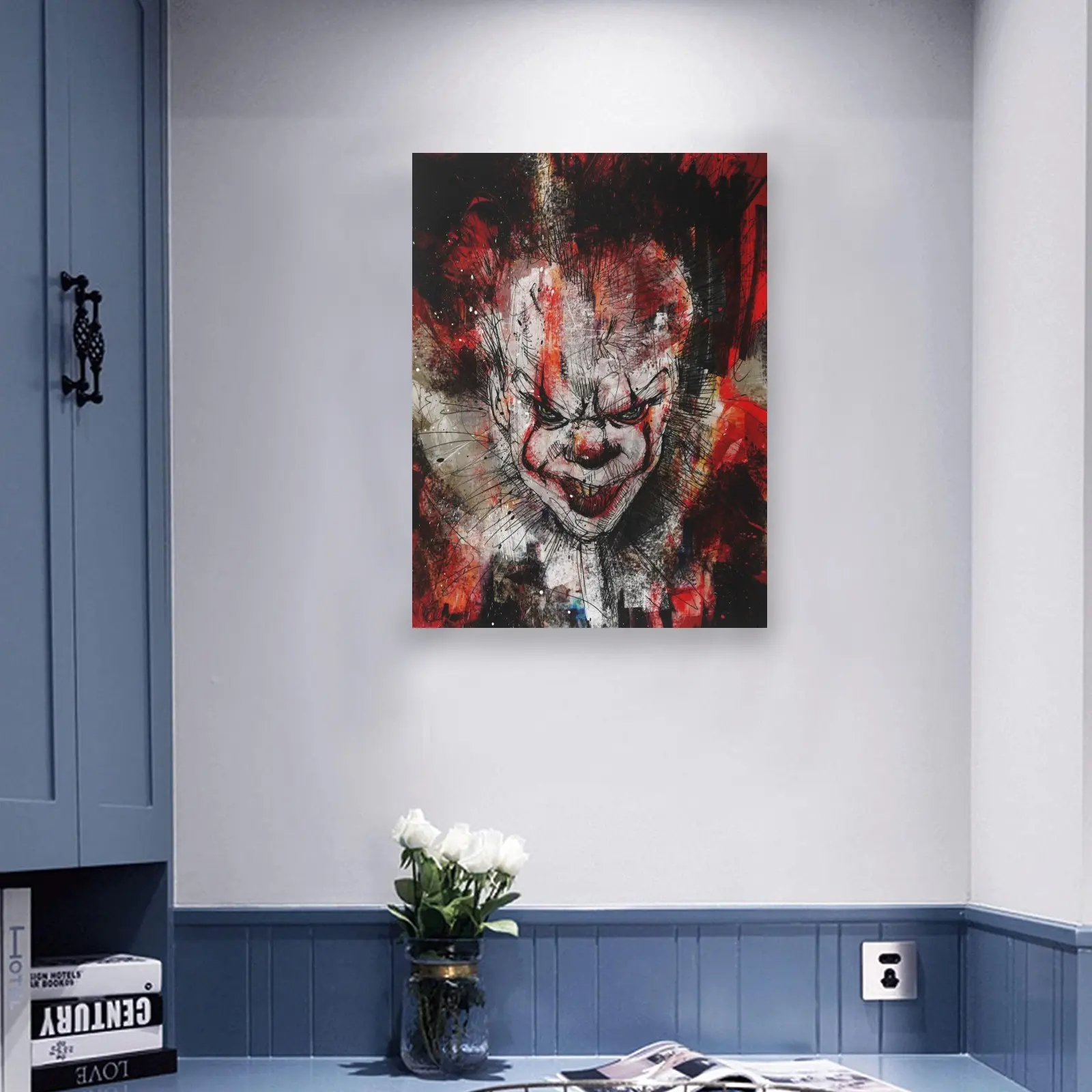 Joker Movie Poster HD Print Canvas Painting Wall Art For Living Room Bedroom Office Decor 24x32inch, With Frame Decoration Waterproof