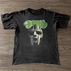 HOT MF Doom Graphic 90s Retro Figure Black T-shirt