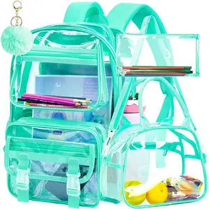 Clear Backpack, Heavy Duty Transparent Bookbag, See Through Sequin Backpacks