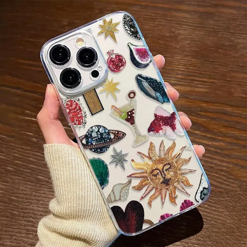 Creative Pattern Clear Phone Case, Fashionable Phone Protector Cover, Anti-drop Cellphone Protective Case, Shockproof Mobile Phone Cover for iPhone 7