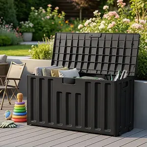 Waterproof Outdoor Storage Container with Handle And Wheels, Lockable Deck Box, Easy to Assemble, Suitable for Swimming Pool, Garden Decoration, Garden Tools, Camping Equipment, Holiday Gifts, Outdoor Cabinet Rack Storage Container, Box, Cabinet