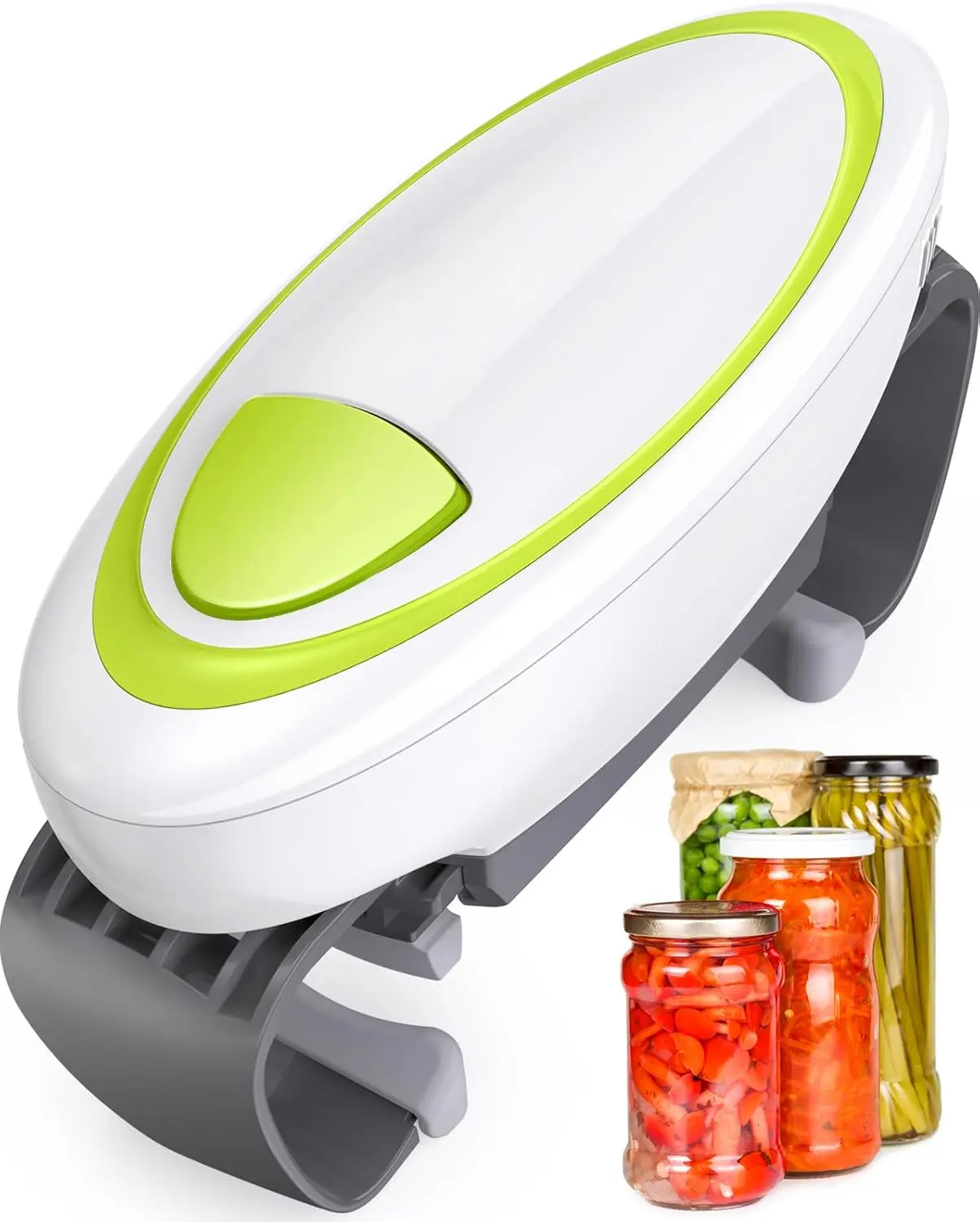 Electric Jar Opener - 1-Touch Battery-Operated Lid Remover, Lightweight Compact Effortless Adjustable Powerful Torque Kitchen Gadget, All Seasons Tool for Seniors with Weak Hands (Tight & Vacuum-Sealed Jars), Automatic
