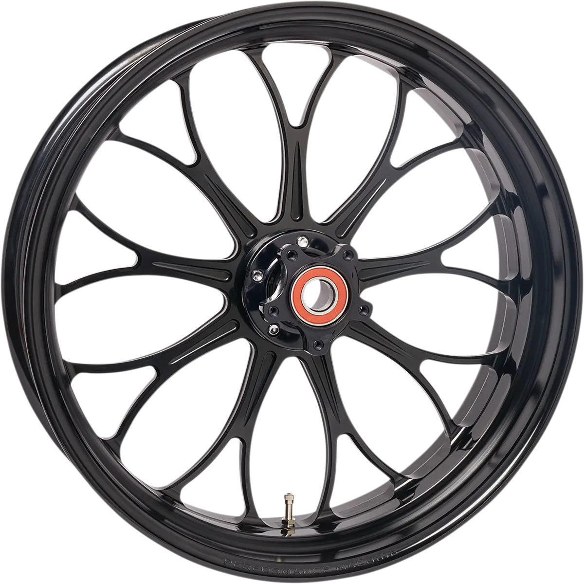 PERFORMANCE MACHINE (PM) One-Piece Aluminum Wheel - Revolution - Front - Dual Disc/with ABS - Black Ops - 21x3.5 - Touring '08-'22
