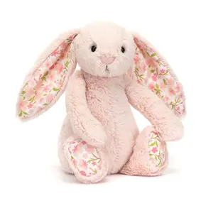 Jellycat Blossom Bunny Plush – Pink Floral Ears, Soft Stuffed Rabbit Toy