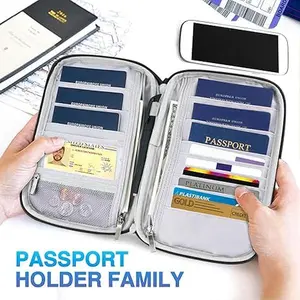 Document Storge Bag, Multi-grid Travel Documrnt Organizer, Card Holder, Passport Holder, Travel Essentials, Home Organizer, Storge Bag