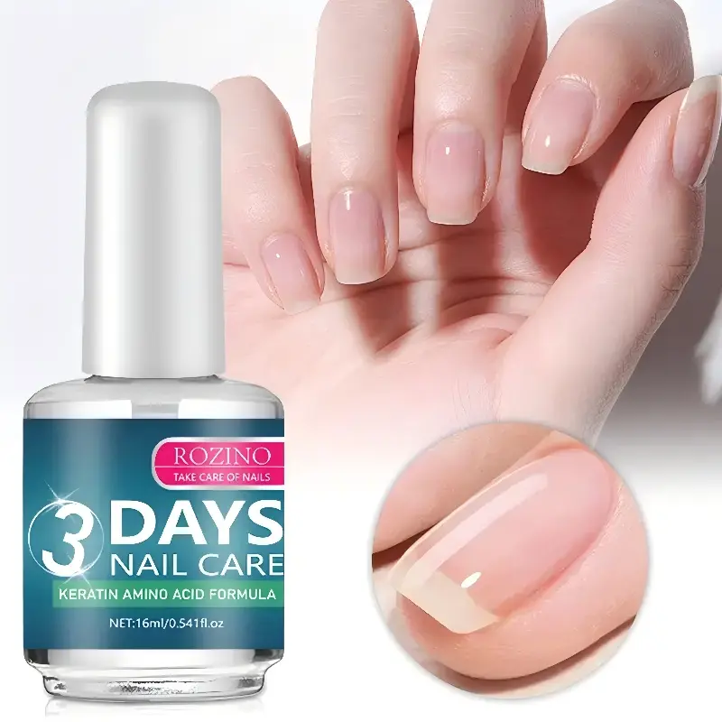 ROZINO 3 Days Nail Care - Keratin Amino Acid Formula for Superior Nail Nourishment Manicure Treatment with High Brightness & Scratch Resistance 16ml