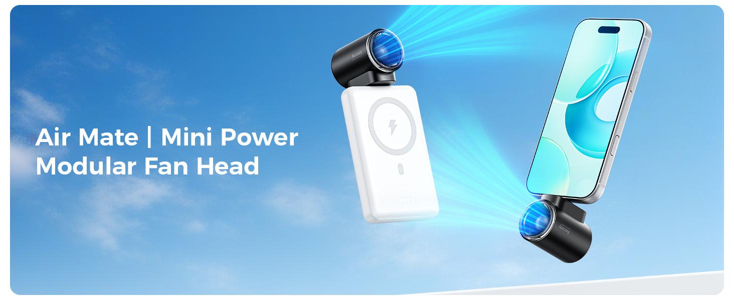 Aecooly Air Mate - Ultra-Powerful Type-C Plug-in Fan, 17,000 RPM High Speed, Compatible with iPhone, iPad, Power Bank & Tablets. Mini Portable Fan with 3 Wind Speeds, Compact & Lightweight Design – Perfect for Summer, Travel & Gifting SummerVibes