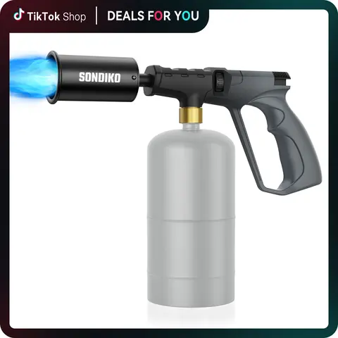 【ToolUpgrade】Sondiko Handheld Propane Torch, Adjustable Culinary Torch for Cooking, BBQ, Camping and Charcoal Starting (Propane Tank Not Included)
