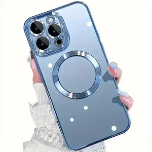 Wireless Charging Casing for iPhone 15/14/13/12/11 Pro Max & 15/14 Plus - Transparent TPU Soft Smartphone Accessory, Handheld Cellphone Charging Case