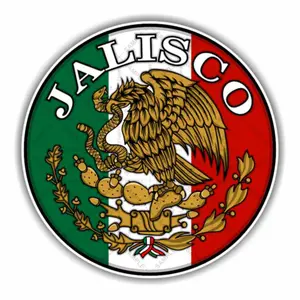 Jalisco Mexico Eagle Flag Round Decal