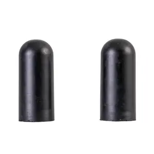 Black Rubber Tips for 5/8" Round Wheelchair Lock Extensions (Set of 2)