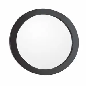 Round Framed Mirror Wood, Espresso